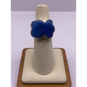 TOUS Dumortierite Bear Sterling Silver Ring Size 6